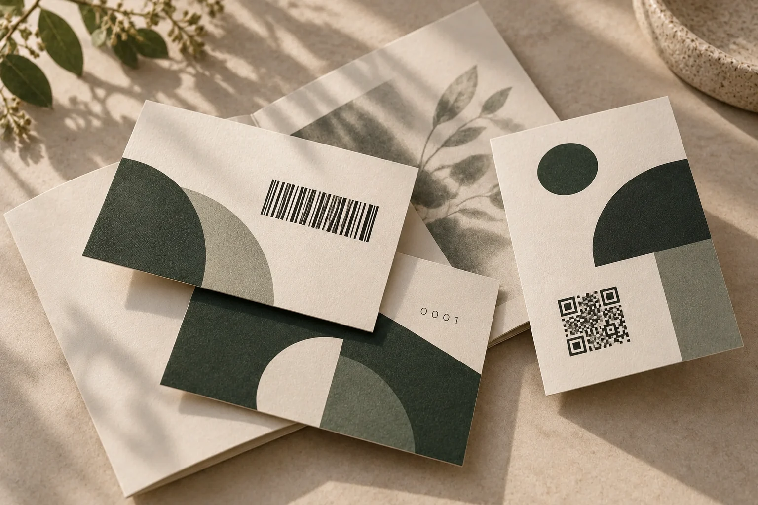 Karty i materiały reklamowe z kodem kreskowym i QR